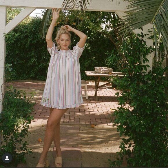 NWOT Hill House The Genevieve Nap Dress Size Medium Rainbow Stripe Cotton Medium - Picture 15 of 15